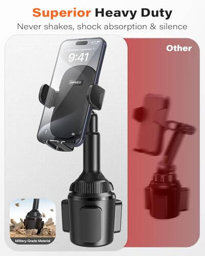 APPS2Car Universal Car Cup Phone Holder | Quick Extension Long Arm | 360° Swivel | Adjustable for iPhone, Samsung, Google, and All Smartphones | Stable & No Shake Design - 3