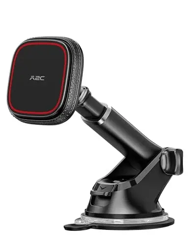 APPS2Car for MagSafe Car Mount, Dashboard & Windshield Suction Cup Holder with Telescopic Arm, Magnetic Phone Holder for Your Car, Designed for iPhone MagSafe Case (Black-Magsafe) - APPS2CAR