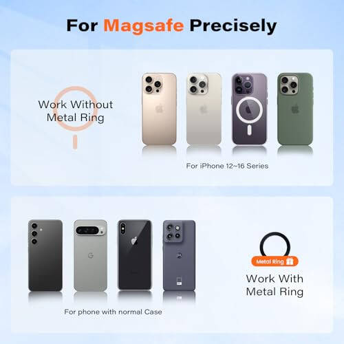 APPS2Car for MagSafe Car Mount, Magnetic Phone Holder for Car Dashboard Windshield iPhone Car Mount Holder Compatible with iPhone 15 14 13 12 Pro Plus Max Mini MagSafe Mount, 17 Strong Magnets - 6