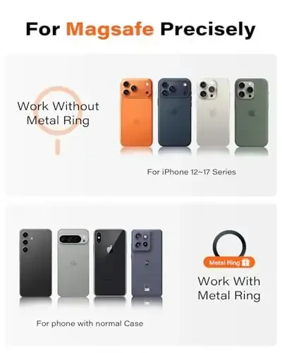 APPS2Car for MagSafe Car Mount, Magnetic Phone Holder for Car Dashboard Windshield iPhone Car Mount Holder Compatible with iPhone 15 14 13 12 Pro Plus Max Mini MagSafe Mount, 17 Strong Magnets - 6