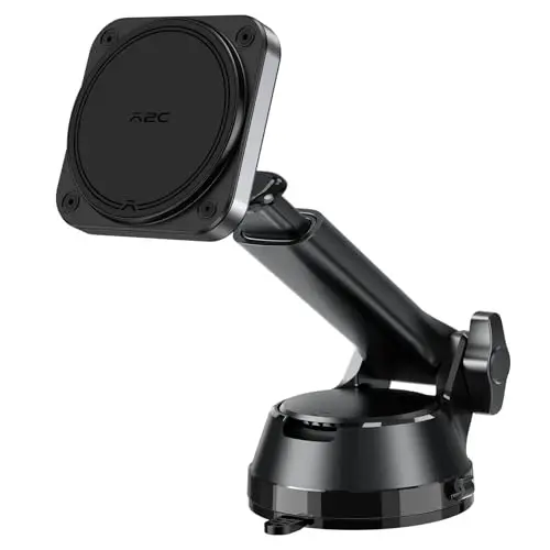 APPS2Car Gel Suction Cup bilan og'ir yuk ko'taruvchi magnitli avtomobil ushlagichi – sanoat N55 magnit ushlagichi, sozlanishi teleskopik qo'l, iPhone 12-17 MagSafe seriyasi va boshqalarga mos keladi - 1