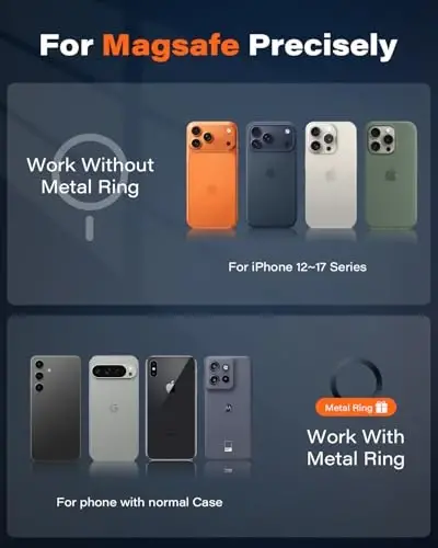 APPS2Car Gel Suction Cup bilan og'ir yuk ko'taruvchi magnitli avtomobil ushlagichi – sanoat N55 magnit ushlagichi, sozlanishi teleskopik qo'l, iPhone 12-17 MagSafe seriyasi va boshqalarga mos keladi - 5