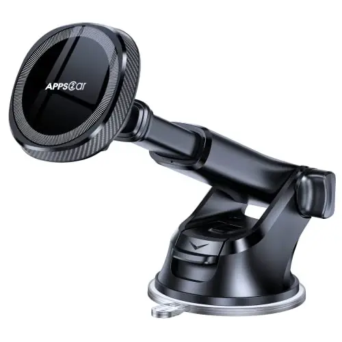 APPS2Car for MagSafe Car Mount, Magnetic Phone Holder for Car Dashboard Windshield iPhone Mount Holder Compatible with iPhone 17 16 15 14 13 12 Pro Plus Max, 17 Strong Magnets, Charging Not Supported - 1