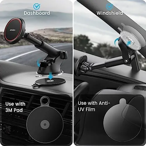 APPS2Car MagSafe Araç Montajı ile Uyumlu - iPhone 17/16/15/14/13/12 MagSafe Kılıfı için Tasarlandı - 2