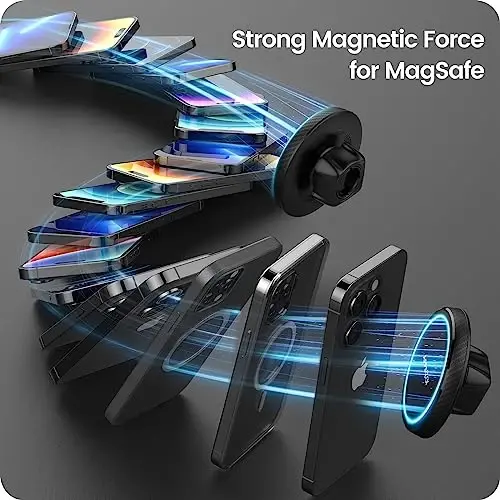 APPS2Car MagSafe Araç Montajı ile Uyumlu - iPhone 17/16/15/14/13/12 MagSafe Kılıfı için Tasarlandı - 3
