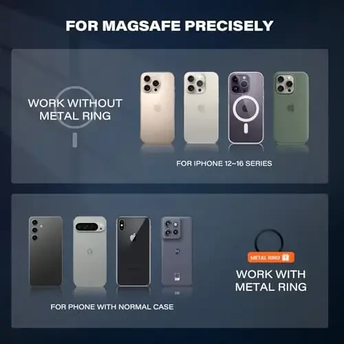 APPS2Car Magsafe telefon ushlagichi uchun mos keladi - iPhone 17/16/15/14/13/12 rasmiy Magsafe g'ilofi uchun mo'ljallangan - 7