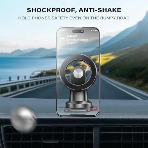 APPS2Car Magsafe telefon ushlagichi uchun mos keladi - iPhone 17/16/15/14/13/12 rasmiy Magsafe g'ilofi uchun mo'ljallangan - 6