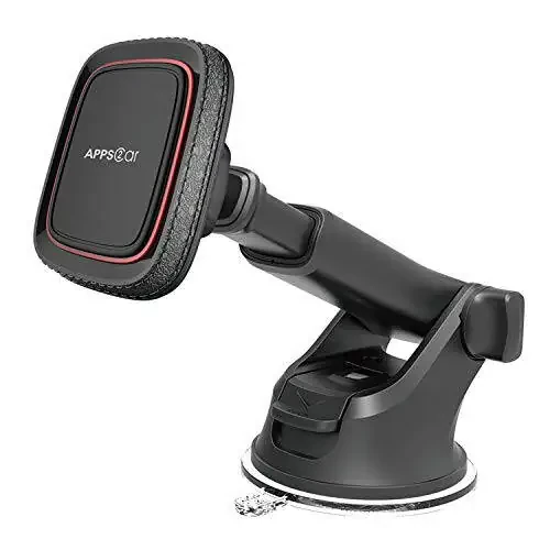 APPS2Car Magnetic Phone Mount for Car, Dashboard & Windshield Suction Cup Holder with Telescopic Arm, Requires Metal Plate (Included), Universal Fit for iPhone & Android Smartphones - 1