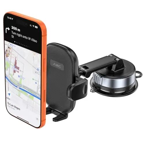 APPS2Car Phone Holder for Car Dashboard & Windshield,Twist-Gel-Lock Suction | 360°Rotation & Dual-Axis Arm, One-Touch Release Hands-Free Cell Phone Car Mount for iPhone, Samsung & More - APPS2Car