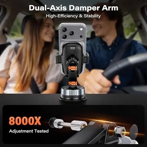 APPS2Car Phone Holder for Car Dashboard & Windshield,Twist-Gel-Lock Suction | 360°Rotation & Dual-Axis Arm, One-Touch Release Hands-Free Cell Phone Car Mount for iPhone, Samsung & More - 6