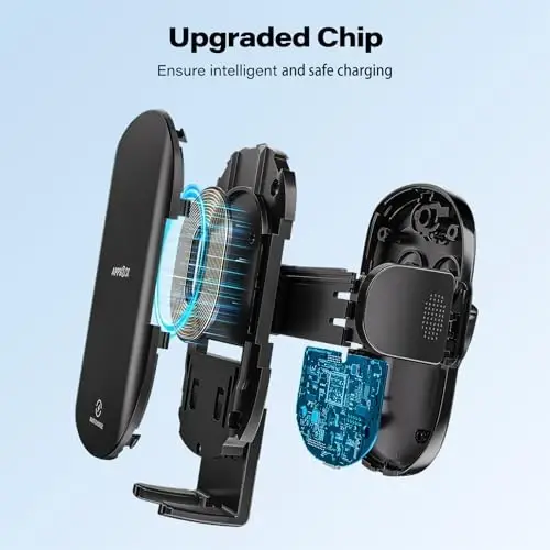 APPS2Car Soʻrgʻichli Telefon Oʻrnatgichi Simsiz Avtomobil Zaryadlovchisi, 15W Avtomobil uchun Simsiz Zaryadlovchi, iPhone, Samsung, LG va boshqalar bilan mos keladi - 5