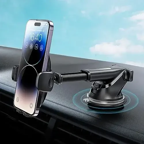 APPS2Car Soʻrgʻichli Telefon Uskunasi Oynaga/Panelga/Derazaga, Kuchli Yopishqoq Gel Prokladkali Soʻrgʻichli Avtomobil Telefon Oʻrnatgichi, iPhone, Samsung va Barcha Uyali Telefonlar bilan Mos Keladi, Mat Qora - 7