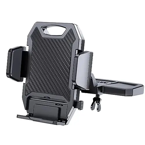 APPS2Car Sturdy CD Slot Phone Mount with One Hand Operation Design, Hands-Free Car Phone Holder Universally Compatible with All iPhone & Android Cell Phones, for Smartphone Mobile (Carbon Fiber) 