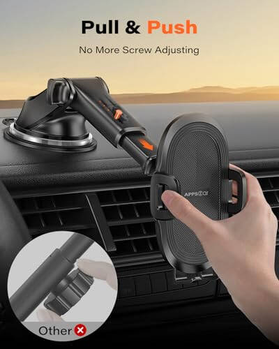 APPS2Car Suction Cup Phone Mount, Universal Phone Holders for Your Car Windshield/Dashboard/Window, Cell Phone Holder Car with Sticky Gel Pad, Compatible with iPhone, Samsung, All Cellphone - 2