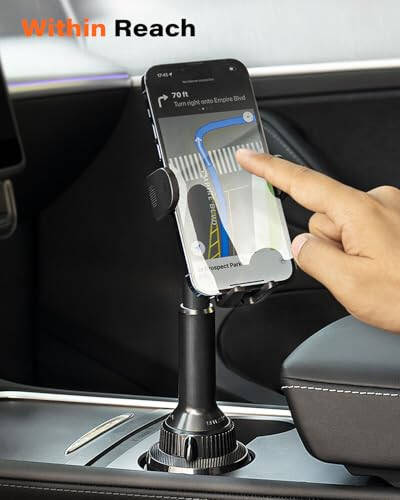 APPS2Car Universal Car Cup Phone Holder with Quick Extension Long Arm, Quick Swivel Height Adjustment 360 Degree Swivel for iPhone Samsung Google and All Smartphones - 2