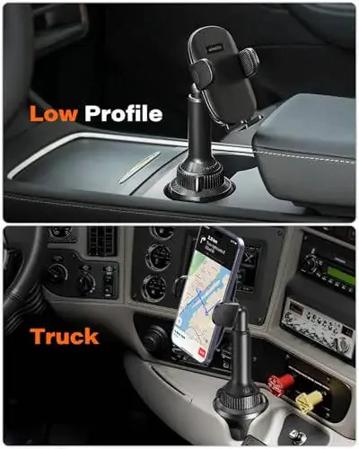 APPS2Car Universal Car Cup Phone Holder with Quick Extension Long Arm, Quick Swivel Height Adjustment 360 Degree Swivel for iPhone Samsung Google and All Smartphones - 4