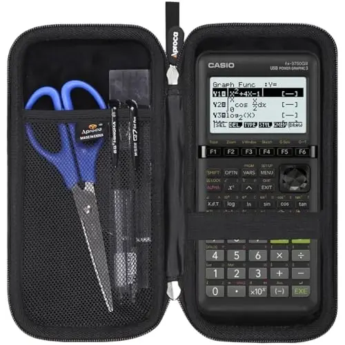 Aproca Case Compatible with Casio fx-9750GIII Standard Graphing Calculator, Portable Storage Bag for Accessories -All Black (Case Only) - APROCA