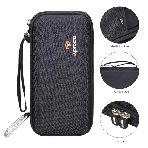 Aproca Case Compatible with Casio fx-9750GIII Standard Graphing Calculator, Portable Storage Bag for Accessories -All Black (Case Only) - 3