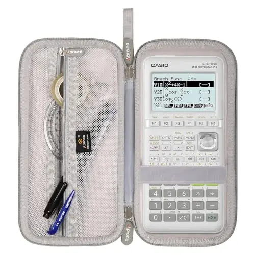 Aproca Grey Hard Storage Portable Case, for Casio fx-9750GIII, Standard Graphing Calculator (Case Only) - 1