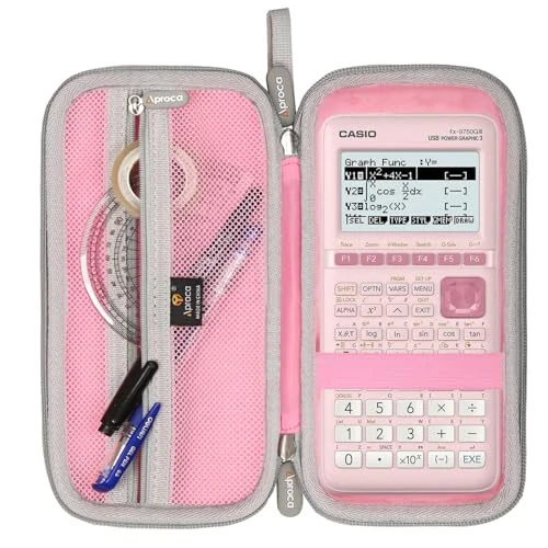 Aproca Pink Hard Storage koʻchma sumkasi, Casio fx-9750GIII, standart grafik kalkulator uchun - Aproca
