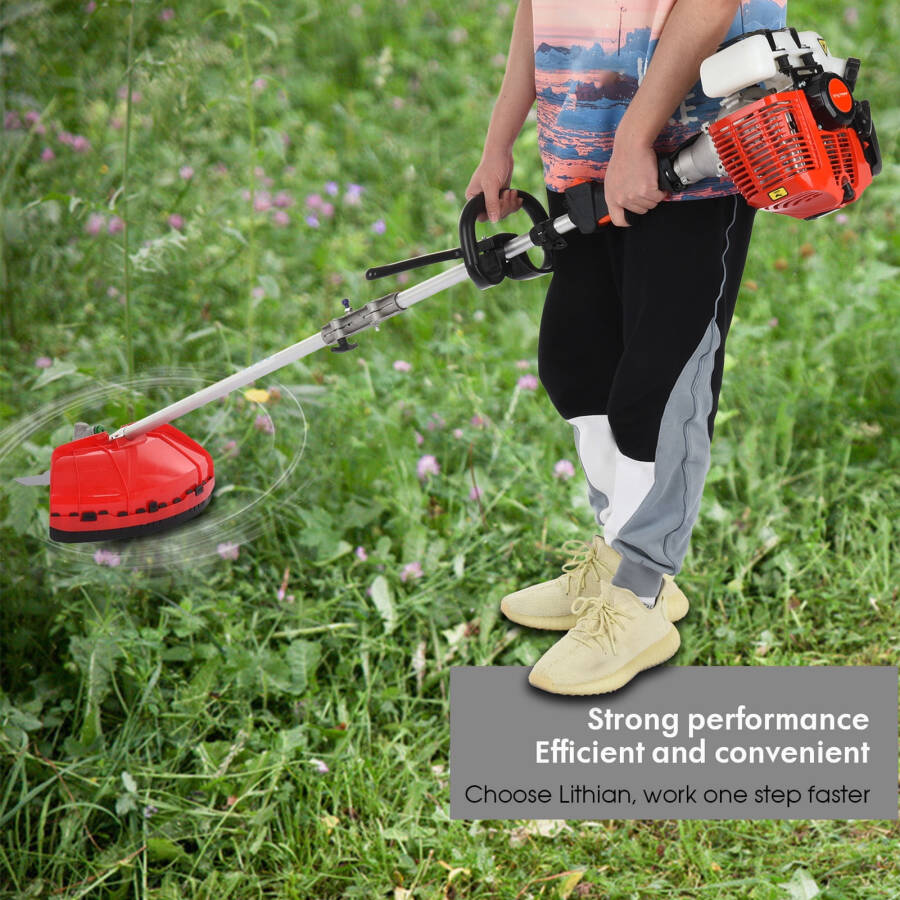 AQSQ 5 in 1 Weed Eater Grass Trimmer, Multi-Functional String Trimmer with Gas Pole Saw, Hedge Trimmer, Weed Trimmer, and Brush Cutter, Weed Eater for Patio Garden Lawn, 52CC 2-Cycle - 5