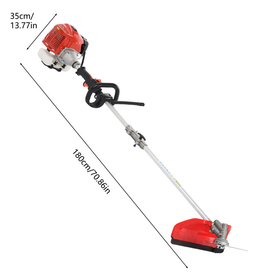 AQSQ 5 in 1 Weed Eater Grass Trimmer, Multi-Functional String Trimmer with Gas Pole Saw, Hedge Trimmer, Weed Trimmer, and Brush Cutter, Weed Eater for Patio Garden Lawn, 52CC 2-Cycle - 6