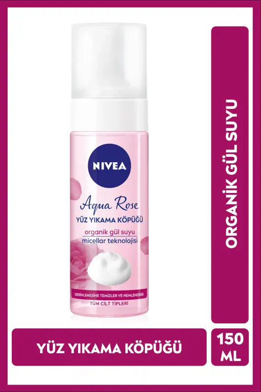 Aqua Rose Organik Gul Suvi Tarkibidagi Yuz Yuvish Ko'pigi 150ml, Namlantiruvchi, Yuz Tozalovchi, Mitsellar - 2