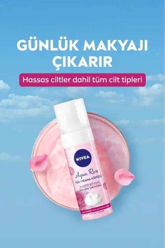 Aqua Rose Organik Gül Suyu İçeren Yüz Yıkama Köpüğü 150ml, Nemlendirici, Yüz Temizleyici, Micellar - 4