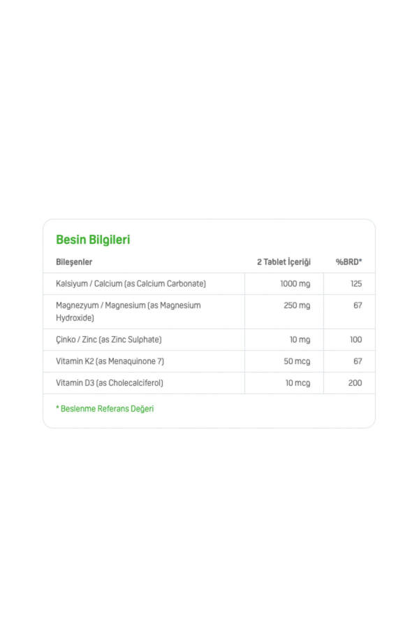 Aqua Vitamin Calcium Magnesium Zinc Plus 100 Tablets BİG352044 - 10