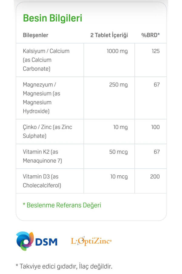 Aqua Vitamin Calcium Magnesium Zinc Plus 100 Tablets BİG352044 - 8