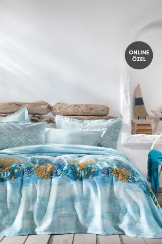 Aquamarine Double Bedspread Set - Turquoise - 1