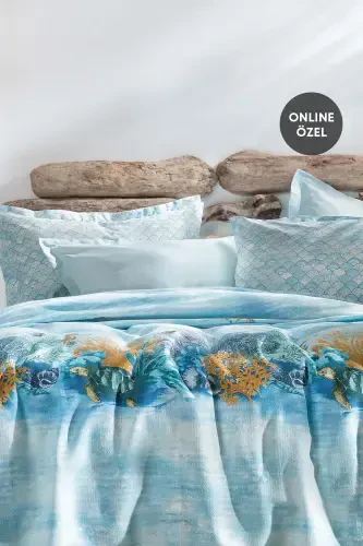 Aquamarine er-xotinlik yorgan to'plami - Firuza - Modazone (1)