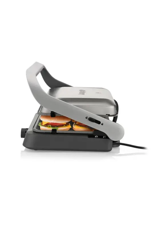 AR2001 Tostçu Delux 1800 W Granit Tost Makinesi, Çift Taraflı Plaka, 180 Derece Açılır Gövde, Inox - Gri - 6