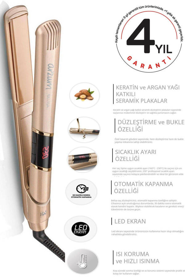 AR5024 Belisa Saç Düzleştirici Keratin Seramik Plaka - 1