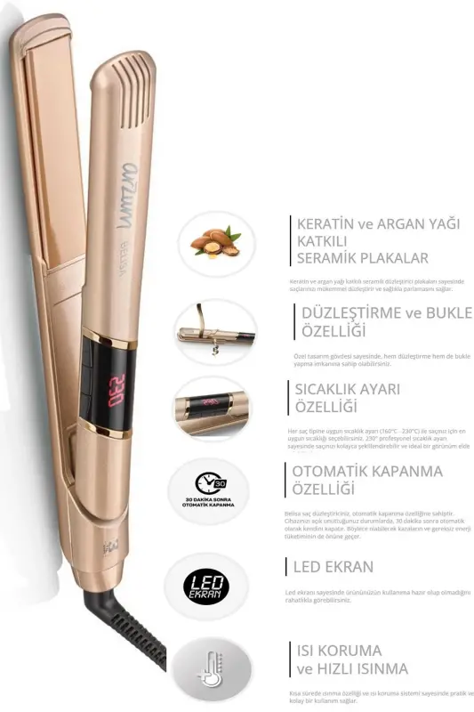AR5024 Belisa Выпрямитель для волос Керамическая пластина с кератином - 1