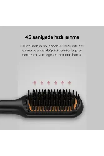 AR5068 Superstar Touch Hair Straightening Brush - Black - 5