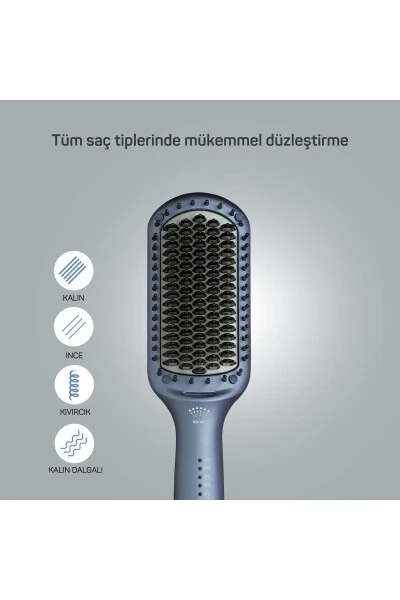 Superstar Pro Saç Düzleştirici Fırça 5 Sıcaklık Ayarı Okyanus - AR5082-O - 6