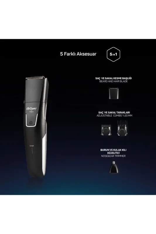 Ar5200 Trace 5 In 1 Men's Grooming Set - Black - 5