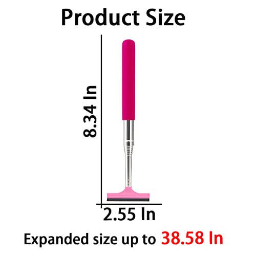 Araba Arka Görüş Aynası Sileceği, Geri Çekilebilir Oto Cam Sileceği, Teleskopik Uzun Çubuklu Su Temizleyici, Tüm Araçlar İçin Taşınabilir Temizlik Aracı, Evrensel Otomotiv Aksesuarları (Pembe) - 2