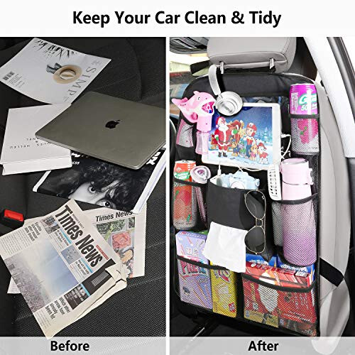 Car Backseat Organizer with Tablet Holder and 8 Storage Pockets - 4