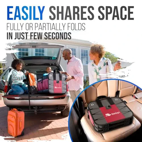 Car Trunk Organizer – Large Collapsible Storage Box with Adjustable Compartments – Heavy-Duty Cargo Organizer for SUV, Truck & Car – Non-Slip Waterproof Trunk Storage Bin for Groceries & Tools - 4