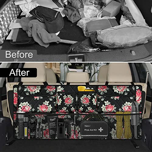 Femuar Car Trunk Organizer,Large Capacity Backseat Trunk Organizer(42
