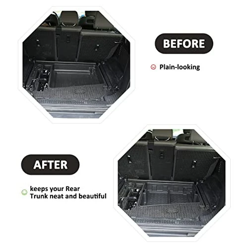 Car Trunk Organizer, Multi-Compartment Automotive Car Organizer for Land Rover Defender 2020-2023 Rear Trunk Organizer Tray 110 Accessories - JONKOKO (1)