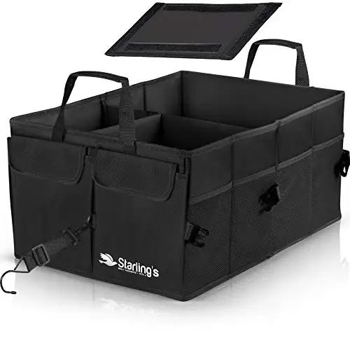 Car Trunk Organizer – Large Collapsible Storage Box with Adjustable Compartments – Heavy-Duty Cargo Organizer for SUV, Truck & Car – Non-Slip Waterproof Trunk Storage Bin for Groceries & Tools - 7