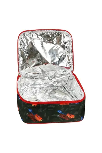 Araba Baskılı 3'lü Set Ilkokul Çantası, Termal Beslenme Çantası Ve Kalem Kutusu Seti-Kırmızı - 7