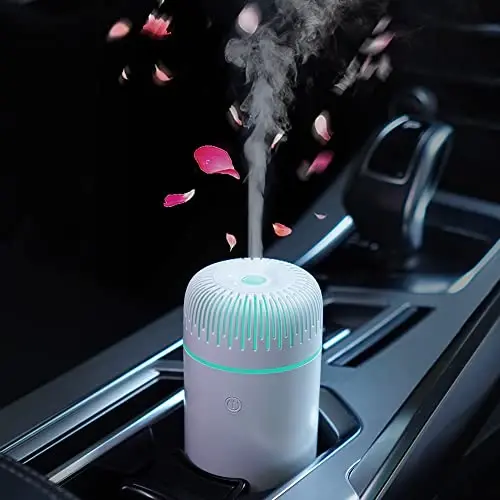 Car Diffuser Humidifier USB Aromatherapy Essential Oil Air Freshener USB Cool Mist Mini Portable Diffuser for Car Home Office Bedroom (White) - 1
