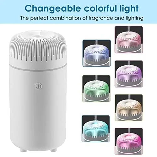 Car Diffuser Humidifier USB Aromatherapy Essential Oil Air Freshener USB Cool Mist Mini Portable Diffuser for Car Home Office Bedroom (White) - 2