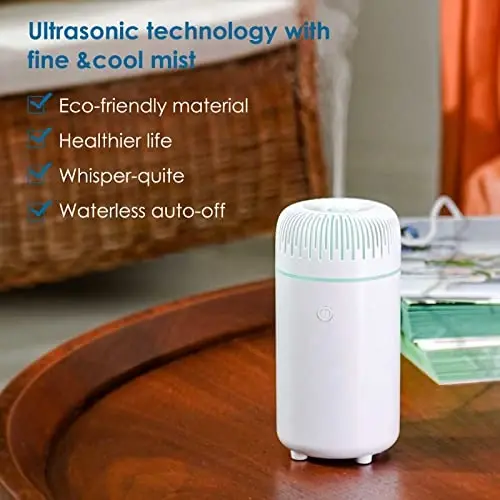 Car Diffuser Humidifier USB Aromatherapy Essential Oil Air Freshener USB Cool Mist Mini Portable Diffuser for Car Home Office Bedroom (White) - 5