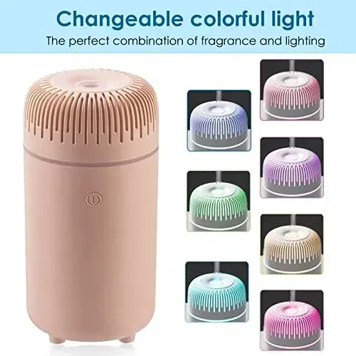 Car Diffuser Humidifier USB Aromatherapy Essential Oil Air Freshener USB Cool Mist Mini Portable Diffuser for Car Home Office Bedroom (Pink) - 2