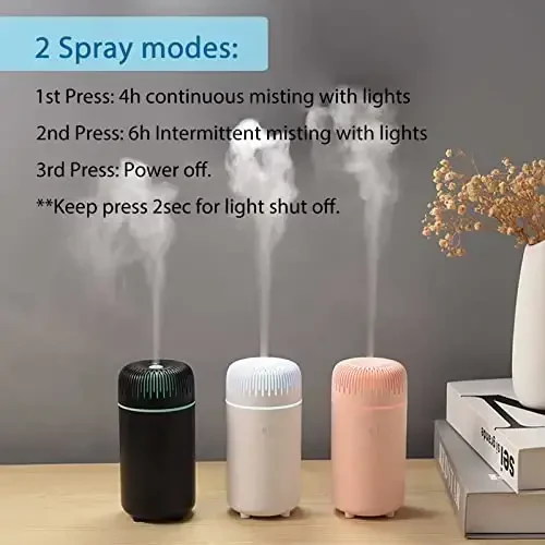 Car Diffuser Humidifier USB Aromatherapy Essential Oil Air Freshener USB Cool Mist Mini Portable Diffuser for Car Home Office Bedroom (Pink) - 6